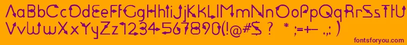 Sagittarius Font – Purple Fonts on Orange Background