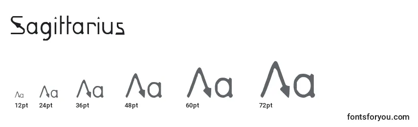 Размеры шрифта Sagittarius