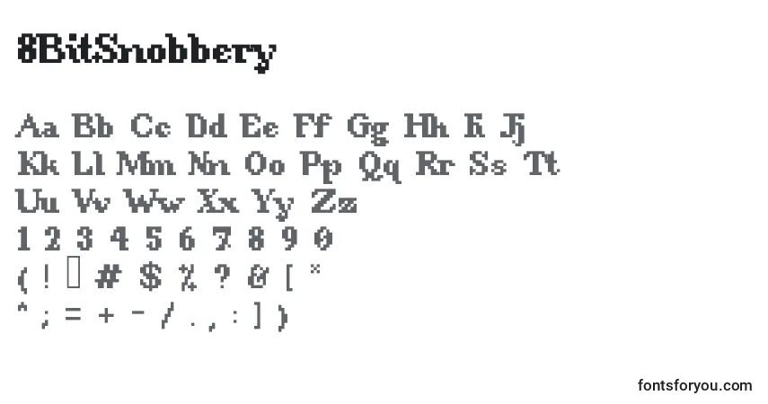 A fonte 8BitSnobbery – alfabeto, números, caracteres especiais