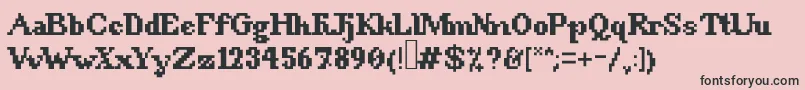 Fonte 8BitSnobbery – fontes pretas em um fundo rosa