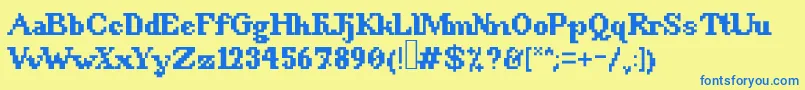 8BitSnobbery Font – Blue Fonts on Yellow Background