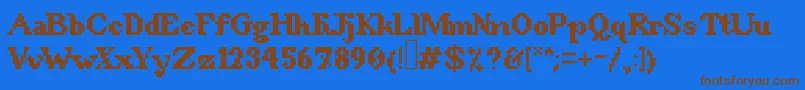 Шрифт 8BitSnobbery – коричневые шрифты на синем фоне