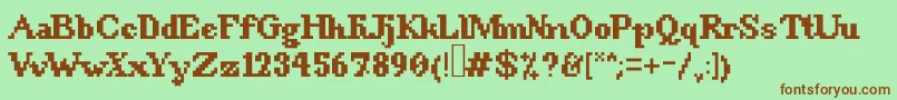 8BitSnobbery Font – Brown Fonts on Green Background