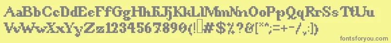 Fonte 8BitSnobbery – fontes cinzas em um fundo amarelo