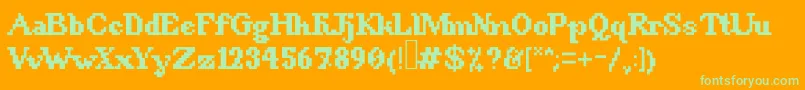 fuente 8BitSnobbery – Fuentes Verdes Sobre Fondo Naranja