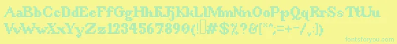 8BitSnobbery-fontti – vihreät fontit keltaisella taustalla