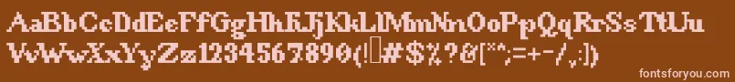 Fonte 8BitSnobbery – fontes rosa em um fundo marrom