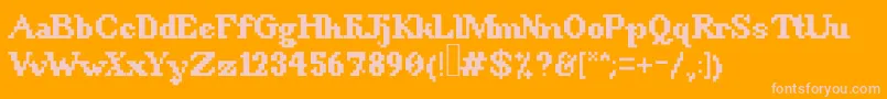 Czcionka 8BitSnobbery – różowe czcionki na pomarańczowym tle