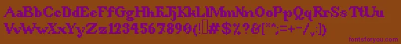 8BitSnobbery-Schriftart – Violette Schriften auf braunem Hintergrund
