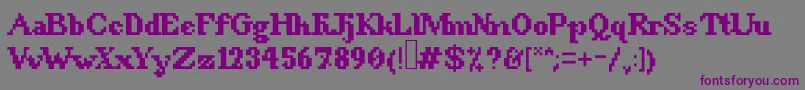 8BitSnobbery-fontti – violetit fontit harmaalla taustalla
