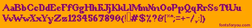 Шрифт 8BitSnobbery – фиолетовые шрифты на оранжевом фоне