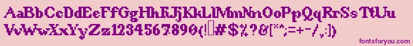 Czcionka 8BitSnobbery – fioletowe czcionki na różowym tle