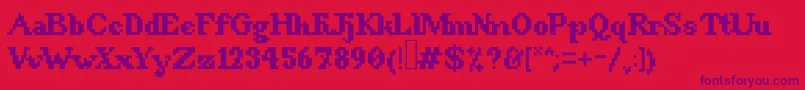 Saiba mais sobre a fonte 8BitSnobbery Fonte 8BitSnobbery – fontes roxas em um fundo vermelho