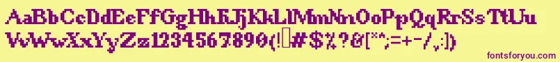 8BitSnobbery Font – Purple Fonts on Yellow Background