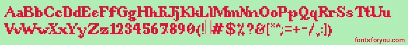 fuente 8BitSnobbery – Fuentes Rojas Sobre Fondo Verde