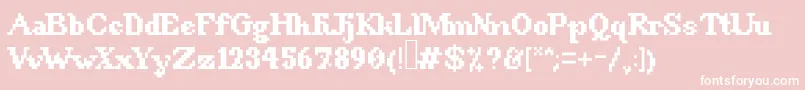 Fonte 8BitSnobbery – fontes brancas em um fundo rosa