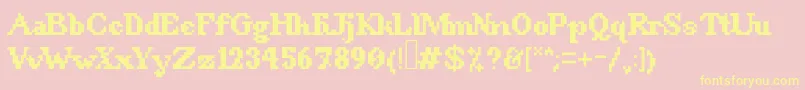Fonte 8BitSnobbery – fontes amarelas em um fundo rosa