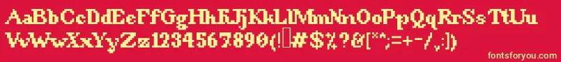 8BitSnobbery Font – Yellow Fonts on Red Background