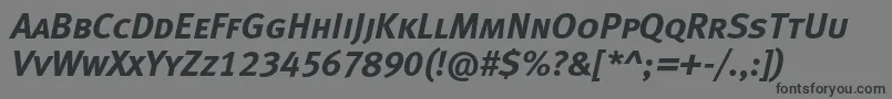 Шрифт MetaboldcapslfcItalic – чёрные шрифты на сером фоне