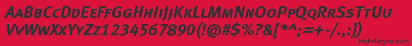 MetaboldcapslfcItalic Font – Black Fonts on Red Background