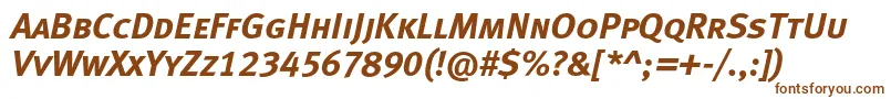Шрифт MetaboldcapslfcItalic – коричневые шрифты на белом фоне