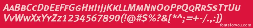 MetaboldcapslfcItalic Font – Pink Fonts on Red Background