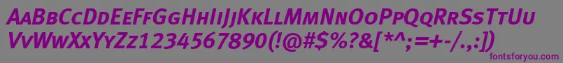 Шрифт MetaboldcapslfcItalic – фиолетовые шрифты на сером фоне