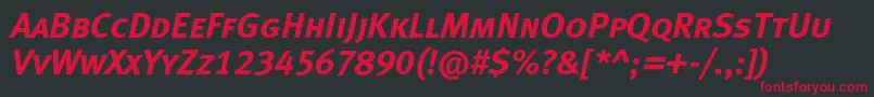 MetaboldcapslfcItalic Font – Red Fonts on Black Background