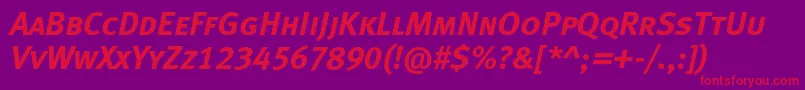 MetaboldcapslfcItalic Font – Red Fonts on Purple Background