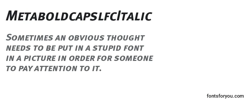 MetaboldcapslfcItalic Font