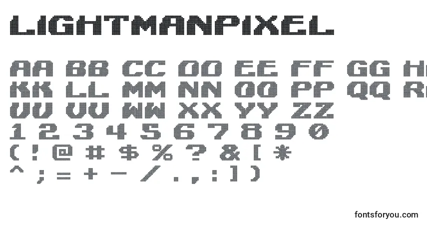 Schriftart LightmanPixel – Alphabet, Zahlen, spezielle Symbole