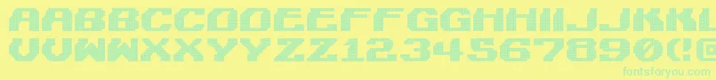 LightmanPixel-Schriftart – Grüne Schriften auf gelbem Hintergrund