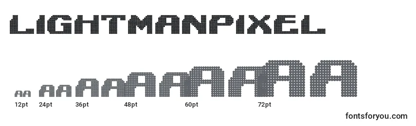 Размеры шрифта LightmanPixel