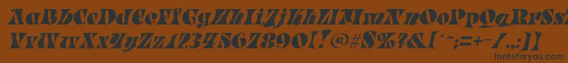 Шрифт ParadeItalic – чёрные шрифты на коричневом фоне