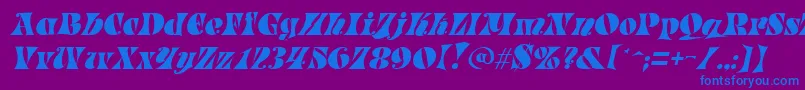 ParadeItalic Font – Blue Fonts on Purple Background