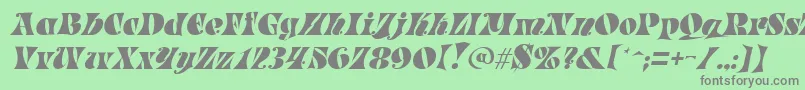 フォントParadeItalic – 緑の背景に灰色の文字