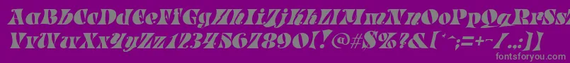 Fonte ParadeItalic – fontes cinzas em um fundo violeta