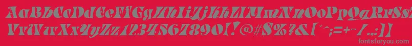 Fonte ParadeItalic – fontes cinzas em um fundo vermelho