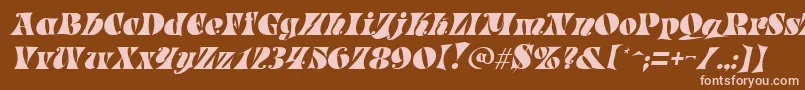 フォントParadeItalic – 茶色の背景にピンクのフォント