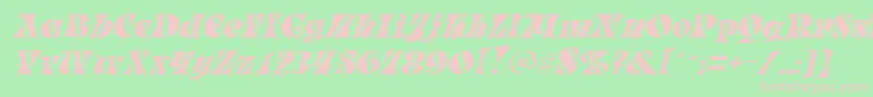 ParadeItalic Font – Pink Fonts on Green Background