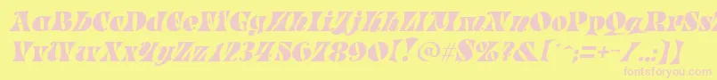 fuente ParadeItalic – Fuentes Rosadas Sobre Fondo Amarillo