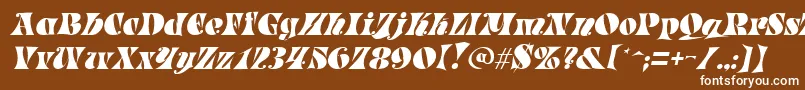 Czcionka ParadeItalic – białe czcionki na brązowym tle