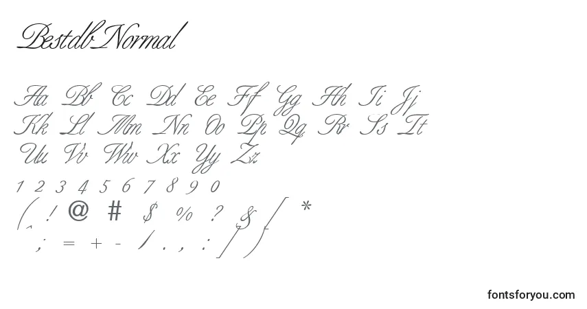 Czcionka BestdbNormal – alfabet, cyfry, specjalne znaki