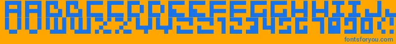 Saiba mais sobre a fonte Bit01 Fonte Bit01 – fontes azuis em um fundo laranja