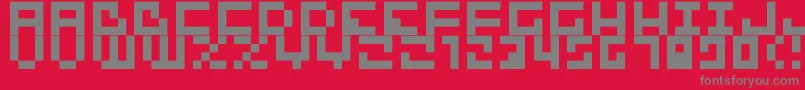 フォントBit01 – 赤い背景に灰色の文字