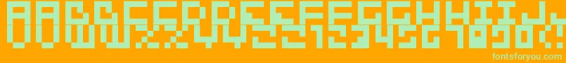 Bit01 Font – Green Fonts on Orange Background