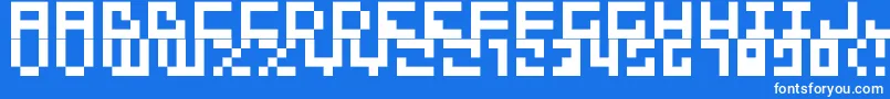 Fonte Bit01 – fontes brancas em um fundo azul