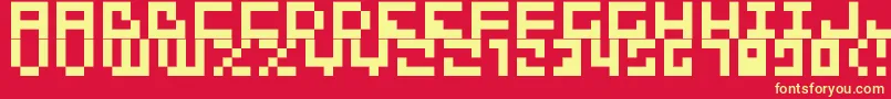 Fonte Bit01 – fontes amarelas em um fundo vermelho