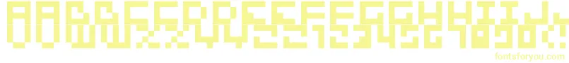 フォントBit01 – 白い背景に黄色の文字