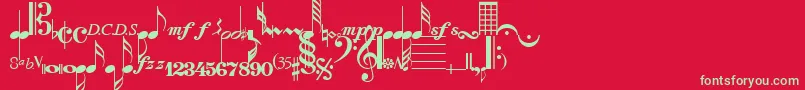 ComposerRegular Font – Green Fonts on Red Background